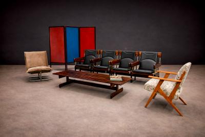 Sergio Rodrigues Pair of Double Longarina Auditorium Chairs Sergio Rodrigues