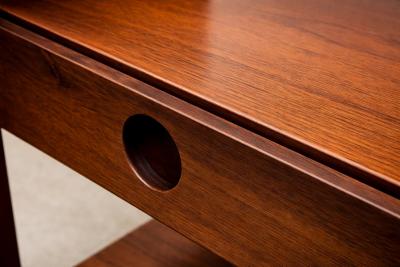 Sergio Rodrigues Pair of Sergio Rodrigues Yara Jacarand Side Tables with Glass Shelf