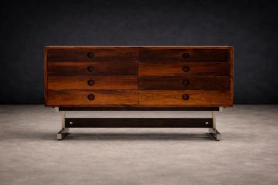 Sergio Rodrigues S rgio Rodrigues Dalmo Chest of Drawers in Rosewood and Chromed Steel Oca