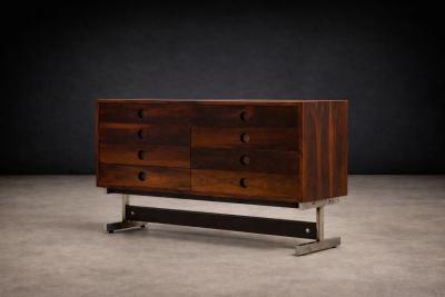 Sergio Rodrigues S rgio Rodrigues Dalmo Chest of Drawers in Rosewood and Chromed Steel Oca