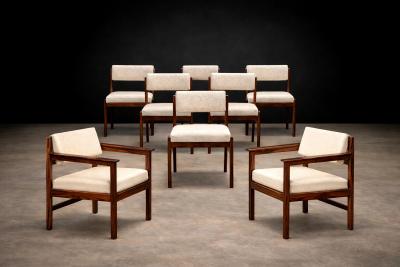 Sergio Rodrigues Sergio Rodrigues 1959 Eight Tiao chairs in Rosewood 2 armchairs 6 chairs 