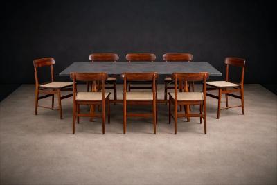 Sergio Rodrigues Sergio Rodrigues Burton Dining Table in Freij Polished Black Stone