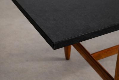 Sergio Rodrigues Sergio Rodrigues Burton Dining Table in Freij Polished Black Stone