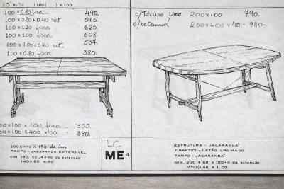 Sergio Rodrigues Sergio Rodrigues Burton Dining Table in Freij Polished Black Stone