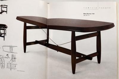 Sergio Rodrigues Sergio Rodrigues Burton Dining Table in Freij Polished Black Stone