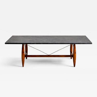 Sergio Rodrigues Sergio Rodrigues Burton Dining Table in Freij Polished Black Stone