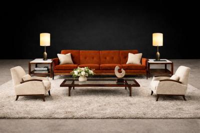 Sergio Rodrigues Sergio Rodrigues Pair of Brazilian Rosewood and White Marble Side Tables
