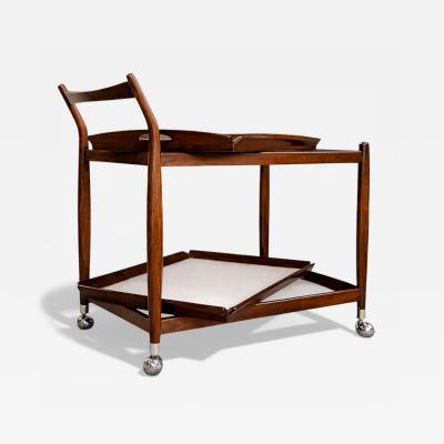 Sergio Rodrigues Sergio Rodrigues Rosewood Bar Cart with Removable Trays 1960s Lot 298A