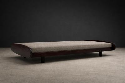 Sergio Rodrigues Sergio Rodrigues Rosewood Daybed in Taupe Boucle Brazil 1960s