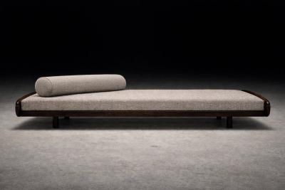 Sergio Rodrigues Sergio Rodrigues Rosewood Daybed in Taupe Boucle Brazil 1960s