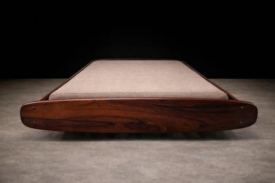 Sergio Rodrigues Sergio Rodrigues Rosewood Daybed in Taupe Boucle Brazil 1960s