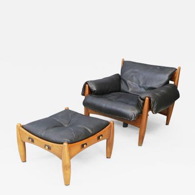 Sergio Rodrigues Sergio Rodrigues for Isa Bergamo Sheriff Lounge Chair and ottoman signed 1950s