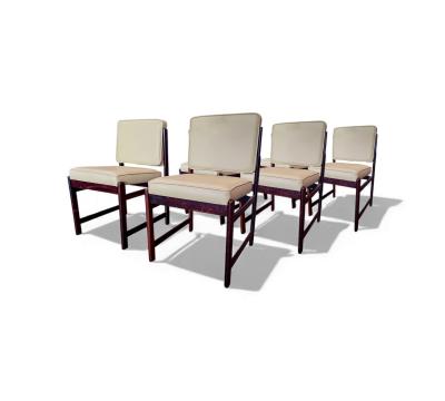 Sergio Rodrigues Set of 6 of Marco Chairs in Rosewood Leather Sergio Rodrigues 1960s