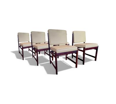 Sergio Rodrigues Set of 6 of Marco Chairs in Rosewood Leather Sergio Rodrigues 1960s