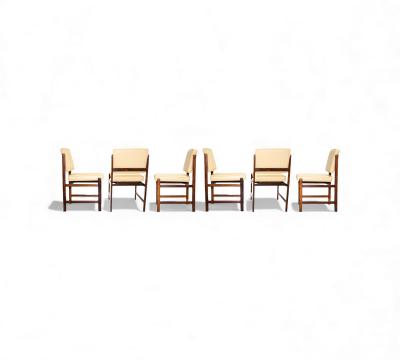 Sergio Rodrigues Set of 6 of Marco Chairs in Rosewood Leather Sergio Rodrigues 1960s