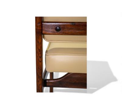 Sergio Rodrigues Set of 6 of Marco Chairs in Rosewood Leather Sergio Rodrigues 1960s