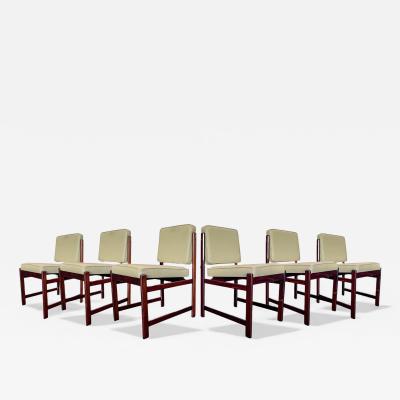 Sergio Rodrigues Set of 6 of Marco Chairs in Rosewood Leather Sergio Rodrigues 1960s