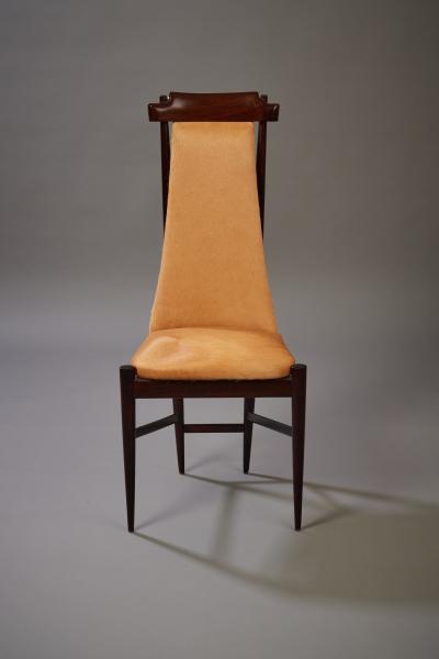 Sergio Rodrigues Six Dining Chairs attr to Sergio Rodrigues with Cowhide Upholstery 1960s