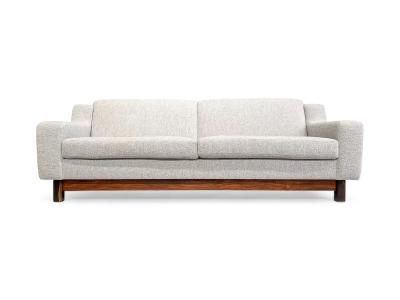 Sergio Rodrigues Sofa Caola in Rosewood Grey Boucle Sergio Rodrigues 1960 Lot 53A