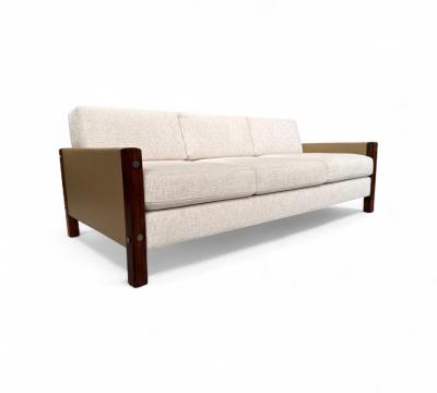 Sergio Rodrigues Sofa Millor in Rosewood Fabric Leather Sergio Rodrigues 1960s Lot 67A