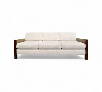 Sergio Rodrigues Sofa Millor in Rosewood Fabric Leather Sergio Rodrigues 1960s Lot 67A