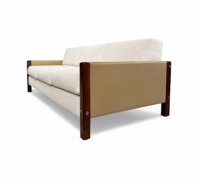 Sergio Rodrigues Sofa Millor in Rosewood Fabric Leather Sergio Rodrigues 1960s Lot 67A