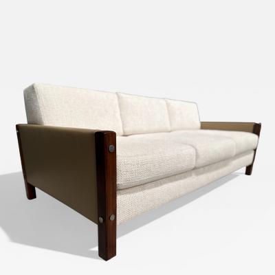 Sergio Rodrigues Sofa Millor in Rosewood Fabric Leather Sergio Rodrigues 1960s Lot 67A