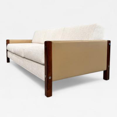 Sergio Rodrigues Sofa Millor in Rosewood Fabric Leather Sergio Rodrigues 1960s Lot 67A