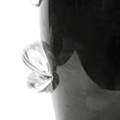 Sergio Rossi Mid Century Hand Blown Murano Black Glass Head Sculpture signed Sergio Rossi