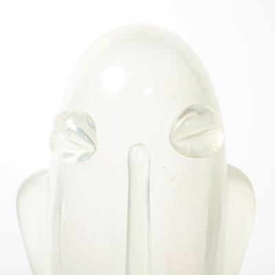 Sergio Rossi Mid Century Hand Blown Murano Opalescent Glass Head Sculpture by Sergio Rossi