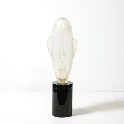 Sergio Rossi Mid Century Hand Blown Murano Opalescent Glass Head Sculpture by Sergio Rossi