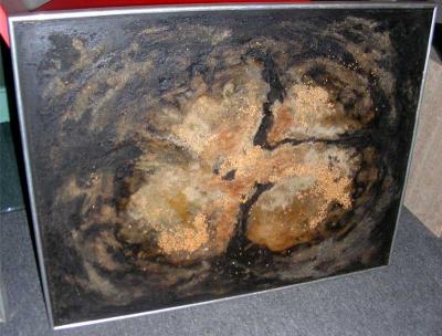 Series of seven 1970s paintings on the cosmos by N L 