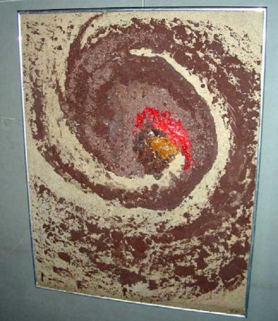 Series of seven 1970s paintings on the cosmos by N L 