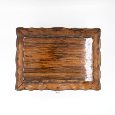 Serpentine Colonial Coromandel Box with Tea Canisters Anglo Indian circa 1850