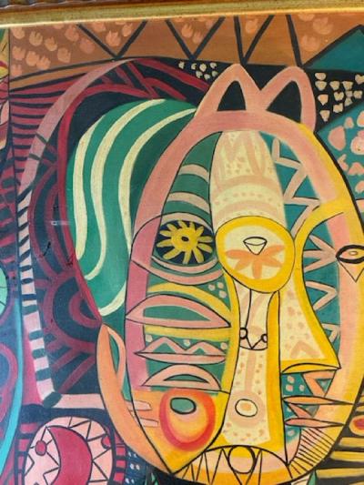 Servando Cabrera Moreno WILD COLORFUL MODERNIST ABSTRACT PAINTING AFTER SERVANDO CABRERA MORENO