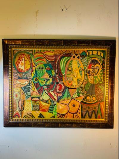 Servando Cabrera Moreno WILD COLORFUL MODERNIST ABSTRACT PAINTING AFTER SERVANDO CABRERA MORENO