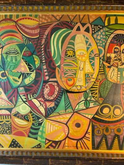 Servando Cabrera Moreno WILD COLORFUL MODERNIST ABSTRACT PAINTING AFTER SERVANDO CABRERA MORENO