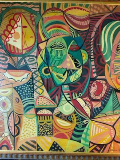 Servando Cabrera Moreno WILD COLORFUL MODERNIST ABSTRACT PAINTING AFTER SERVANDO CABRERA MORENO