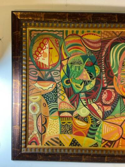 Servando Cabrera Moreno WILD COLORFUL MODERNIST ABSTRACT PAINTING AFTER SERVANDO CABRERA MORENO