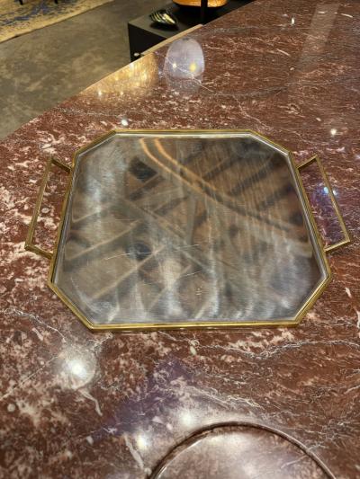 Serving Tray by G ttinghen Brass and Stainless Steel 1970s