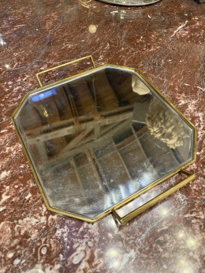 Serving Tray by G ttinghen Brass and Stainless Steel 1970s