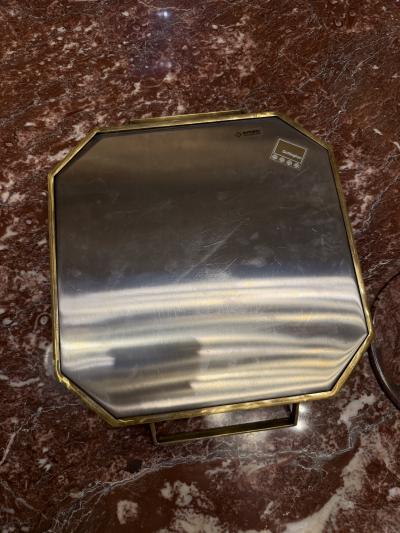 Serving Tray by G ttinghen Brass and Stainless Steel 1970s