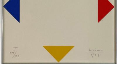 Set 3 Silkscreens from 7 Scurious Portfolio Signed Max Bill numbered 54 100