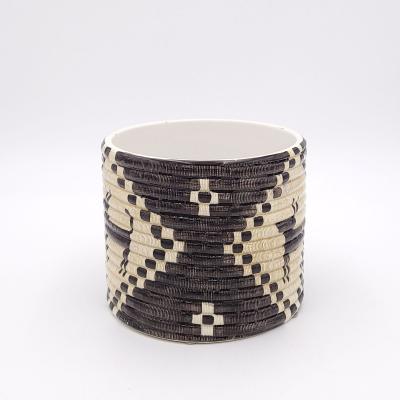 Set 3 Vintage Cache Pots Inspired by Indian Design circa 1970