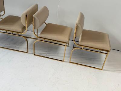 Set 6 Brass Dining Chairs 1980