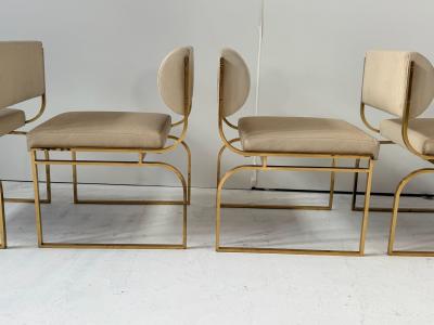 Set 6 Brass Dining Chairs 1980