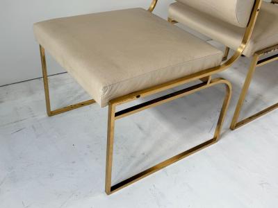 Set 6 Brass Dining Chairs 1980