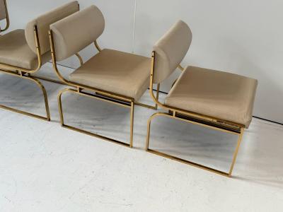 Set 6 Brass Dining Chairs 1980