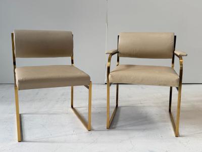 Set 6 Brass Dining Chairs 1980