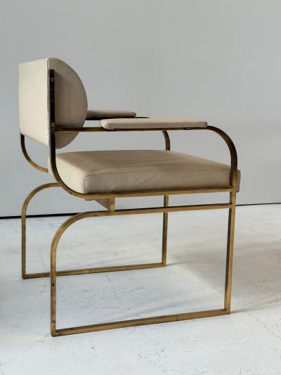 Set 6 Brass Dining Chairs 1980